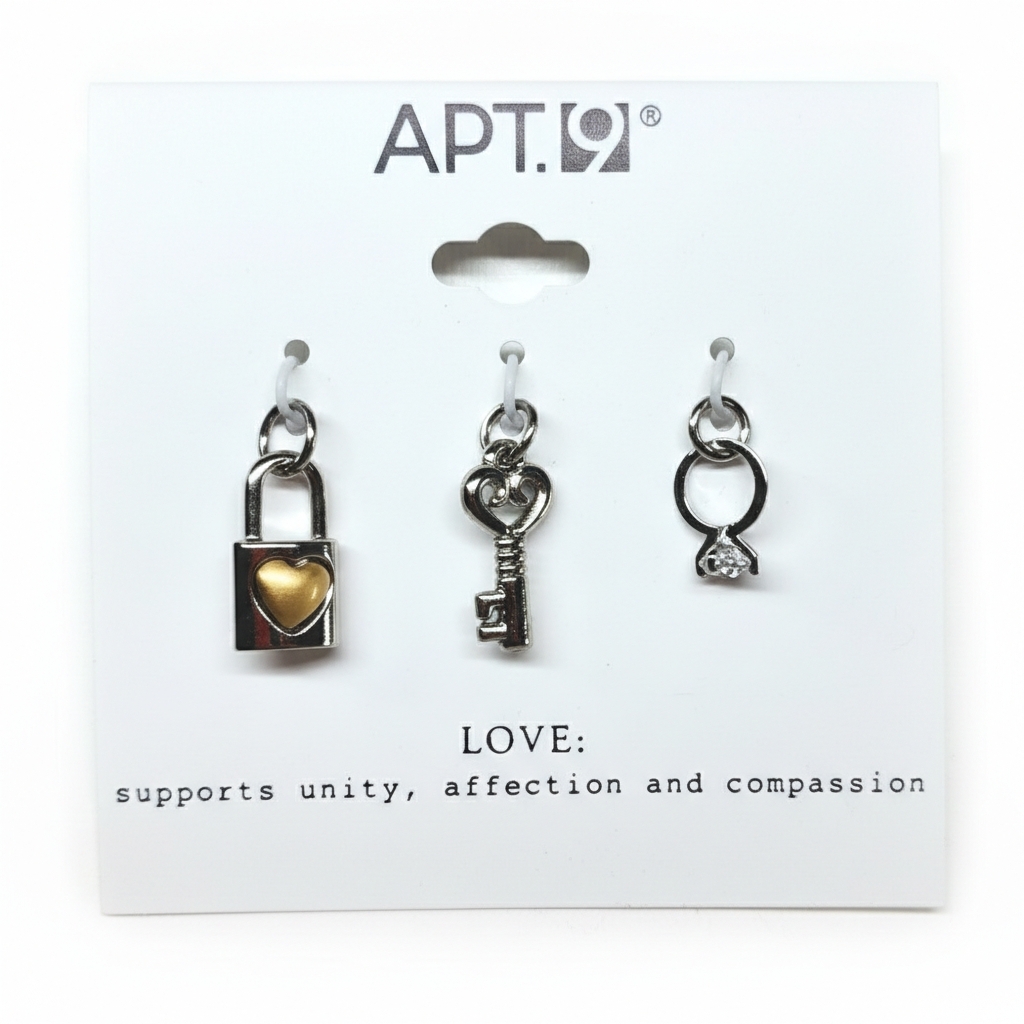 Apt.9 New Charms Silver Tone Love Engagement Ring Lock Key Bracelet Necklace